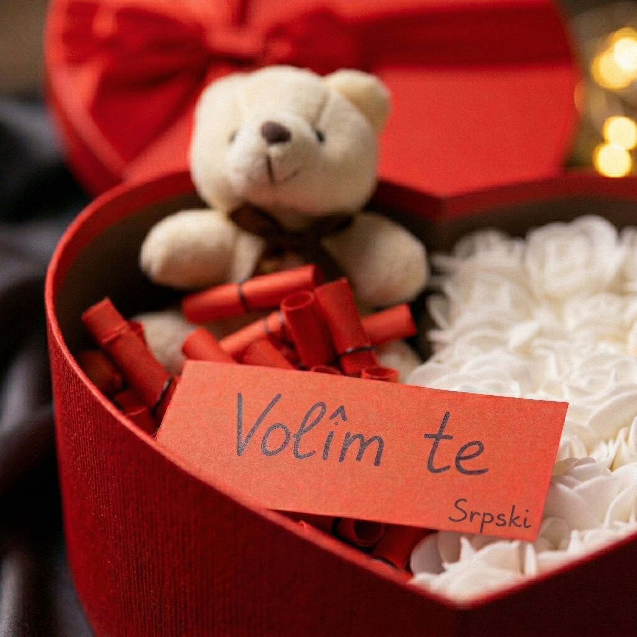 Kutija "Volim te" na 100 jezika sa medom — detalji